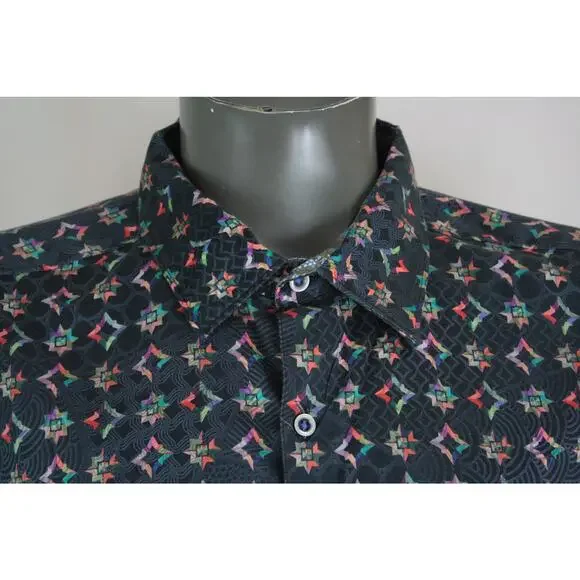Robert Graham Lot 2 Mens 2XL Flip Cuff Button Up Shirts Geometric Embroidered - Picture 4 of 14